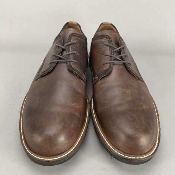 ECCO Men\'s EU 45 US 11-11.5 Plain Toe Comfort Dress Shoes Leather Brown Oxfords